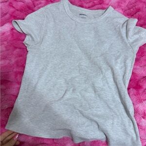 Old Navy Light Gray Ribbed Tee